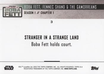 2022 Topps Now Star Wars: The Book of Boba Fett #3 Boba Fett, Fennec Shand & the Gamorreans Back