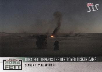 2022 Topps Now Star Wars: The Book of Boba Fett #12 Boba Fett Departs The Destroyed Tusken Camp Front