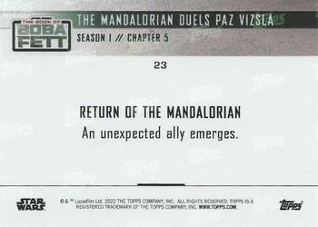 2022 Topps Now Star Wars: The Book of Boba Fett #23 The Mandalorian Duels Paz Vizsla Back
