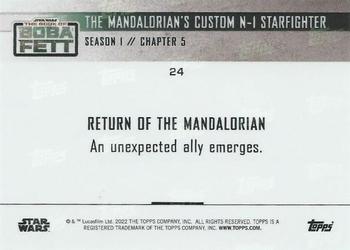 2022 Topps Now Star Wars: The Book of Boba Fett #24 The Mandalorian's Custom N-1 Starfighter Back