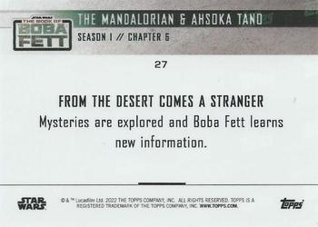 2022 Topps Now Star Wars: The Book of Boba Fett #27 The Mandalorian & Ahsoka Tano Back