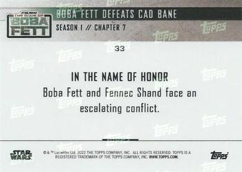 2022 Topps Now Star Wars: The Book of Boba Fett #33 Boba Fett defeats Cad Bane Back