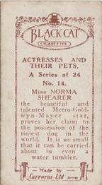 1926 Carreras Actresses and Their Pets #14 Norma Shearer Back