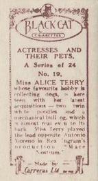 1926 Carreras Actresses and Their Pets #19 Alice Terry Back