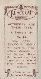 1926 Carreras Actresses and Their Pets #24 Betty Seymour Hicks Back