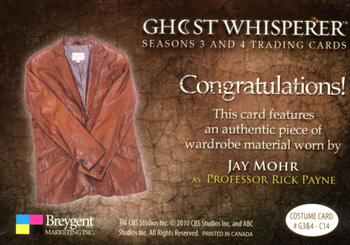 2010 Breygent Ghost Whisperer Seasons 3 & 4 - Costumes #G3&4-C14 Jay Mohr Back