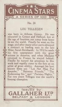 1926 Gallaher Cinema Stars #24 Lou Tellegen Back