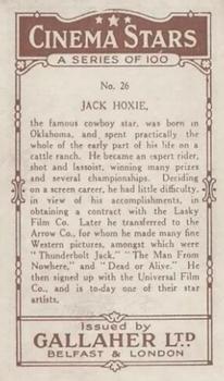 1926 Gallaher Cinema Stars #26 Jack Hoxie Back