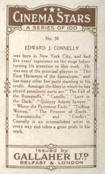 1926 Gallaher Cinema Stars #30a Edward Connelly Back