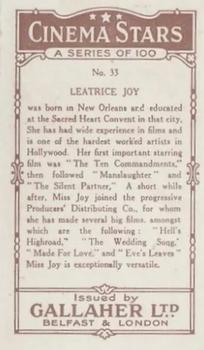1926 Gallaher Cinema Stars #33 Leatrice Joy Back