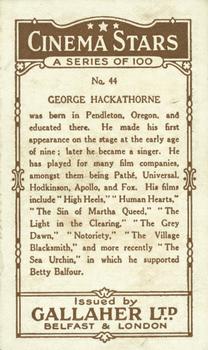 1926 Gallaher Cinema Stars #44 George Hackathorne Back