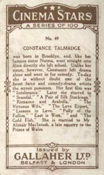 1926 Gallaher Cinema Stars #49 Constance Talmadge Back
