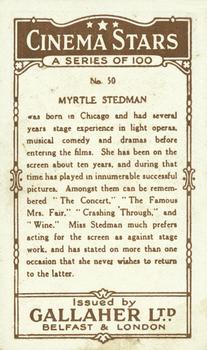 1926 Gallaher Cinema Stars #50 Myrtle Stedman Back