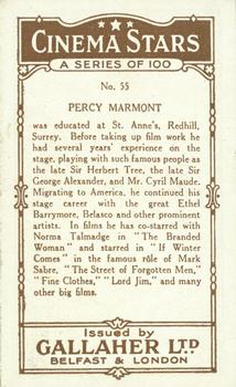 1926 Gallaher Cinema Stars #55 Percy Marmont Back