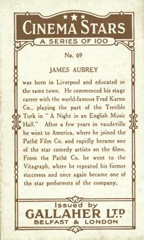 1926 Gallaher Cinema Stars #69 Jimmy Aubrey Back