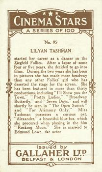 1926 Gallaher Cinema Stars #95 Lilyan Tashman Back