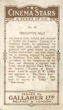 1926 Gallaher Cinema Stars #99 Creighton Hale Back