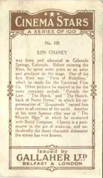 1926 Gallaher Cinema Stars #100 Lon Chaney Back