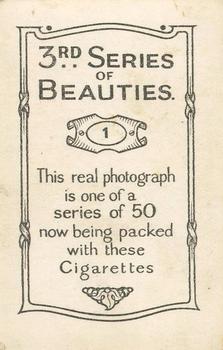 1926 British American Tobacco Beauties 3rd Series #1 Marjorie Hume Back