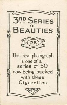 1926 British American Tobacco Beauties 3rd Series #28 Margery Binner Back
