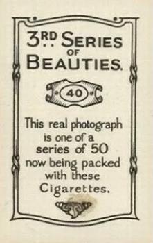 1926 British American Tobacco Beauties 3rd Series #40 Gwendoline Hubbard Back