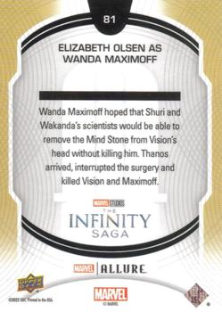 2022 Upper Deck Allure Marvel Studios #81 Elizabeth Olsen as Wanda Maximoff Back