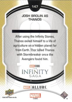 2022 Upper Deck Allure Marvel Studios #147 Josh Brolin as Thanos Back