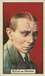 1930 British American Tobacco Cinema Stars Set 1 #18 Erich von Stroheim Front