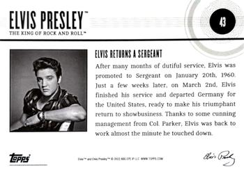 2022 Topps Online Elvis Presley: The King of Rock and Roll - Pink #43 Elvis Returns A Sergeant Back