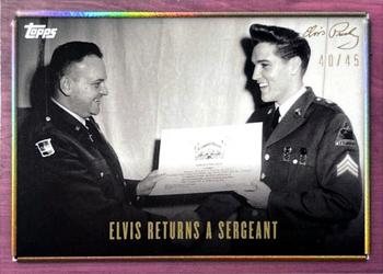 2022 Topps Online Elvis Presley: The King of Rock and Roll - Pink #43 Elvis Returns A Sergeant Front