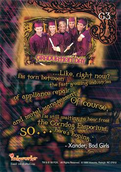 1999 Inkworks Buffy the Vampire Slayer Season 3 - Graduation Day Puzzle #G3 Graduation Day Back