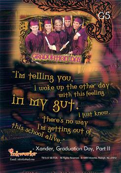 1999 Inkworks Buffy the Vampire Slayer Season 3 - Graduation Day Puzzle #G5 Graduation Day Back