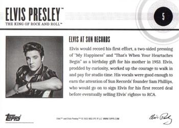 2022 Topps Online Elvis Presley: The King of Rock and Roll - Blue #5 Elvis At Sun Records Back
