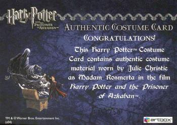 2004 ArtBox Harry Potter and the Prisoner of Azkaban Update Edition - Costumes #NNO Madam Rosmerta Back