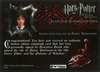2004 ArtBox Harry Potter and the Prisoner of Azkaban Update Edition - Autographs #NNO Genevieve Gaunt Back