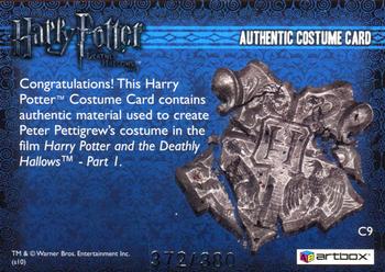 2010 Artbox Harry Potter and the Deathly Hallows Part 1 - Costumes #C9 Timothy Spall as Peter Pettigrew Back