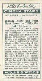 1931 Wills's Cinema Stars 3rd Series #6 Wallace Beery / John Mack Brown Back