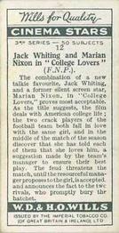 1931 Wills's Cinema Stars 3rd Series #12 Jack Whiting / Marian Nixon Back