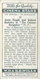 1931 Wills's Cinema Stars 3rd Series #38 Anna Neagle / Ballard Berkeley Back