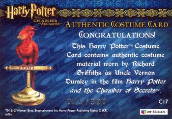 2006 ArtBox Harry Potter and the Chamber of Secrets - Costumes #C17 Richard Griffiths as Uncle Vernon Back