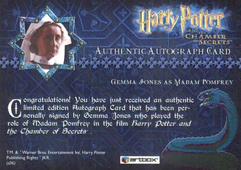2006 ArtBox Harry Potter and the Chamber of Secrets - Autographs #NNO Gemma Jones Back