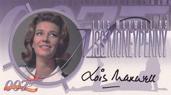 1998 Inkworks The Women of James Bond - Autographs #A2 Lois Maxwell as Miss Moneypenny Front