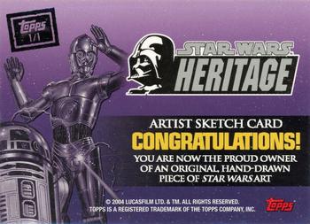 2004 Topps Heritage Star Wars - Sketches Wave 2 #NNO Christian Dalla Vecchia Back