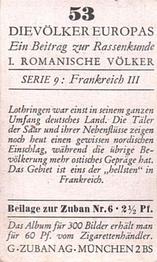 1934 Zuban Die Volker Europas (The Peoples of Europe) #53 Junge Frau aus Lothringen Back