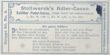 1899 Stollwerck Album 3 Gruppe 80 Die Chocoladen-Fee (The Chocolate Fairy) #6 Die guten Schüler Back