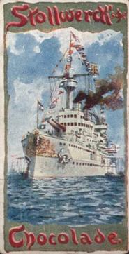 1900 Stollwerck Album 4 Gruppe 144  Der deutsche Flotte (von Hans Bohrdt)            (The German Fleet (artwork by Hans Bohrdt)) #6 Das Linienschiff Kaiser Wilhelm II Front