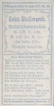 1900 Stollwerck Album 4 Gruppe 147 Zwergenkonig Hinzelmann (Dwarf King Hinzelmann) #3 Die Schatzgräber Back