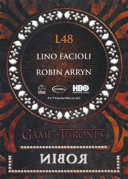 2021 Rittenhouse Game of Thrones Iron Anniversary Series 2 - GOT Laser #LC48 Robin Arryn Back