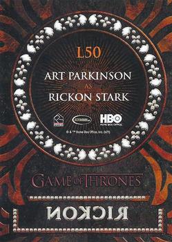 2021 Rittenhouse Game of Thrones Iron Anniversary Series 2 - GOT Laser #LC50 Rickon Stark Back
