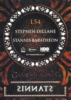 2021 Rittenhouse Game of Thrones Iron Anniversary Series 2 - GOT Laser #LC54 Stannis Baratheon Back